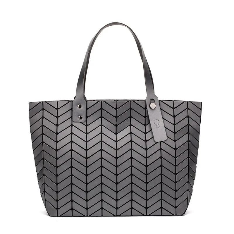 Structured everyday tote bag with reinforced base and short handles