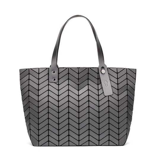 Structured everyday tote bag with reinforced base and short handles