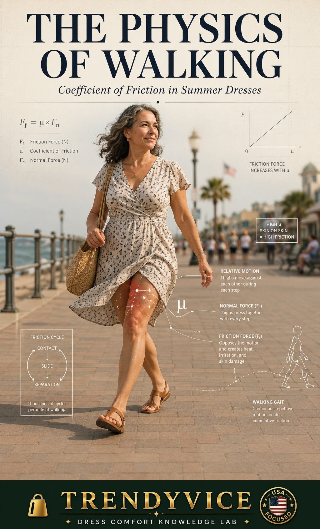 The Physics of Walking: Coefficient of Friction in Summer Dresses - Trendy Vice