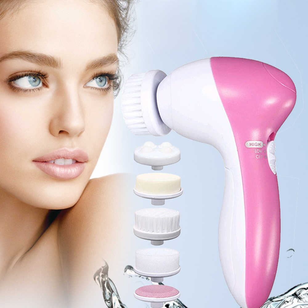 5 in 1 Electric Facial Cleansing Brush Set - premium - Trendyvice worldwide