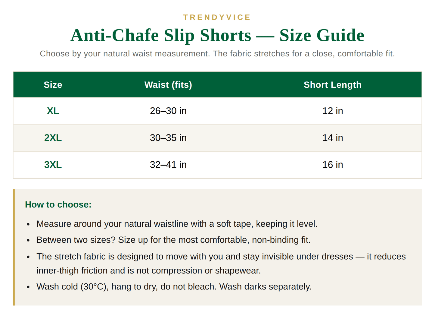 Anti-Chafe Thigh Slip Shorts — Anti-chafe Slip Shorts — unbranded object