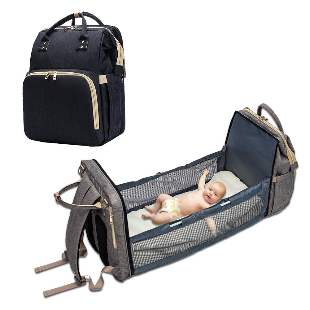 Baby Diaper Bag with USB & Sleeping Crib - premium - Trendyvice worldwide
