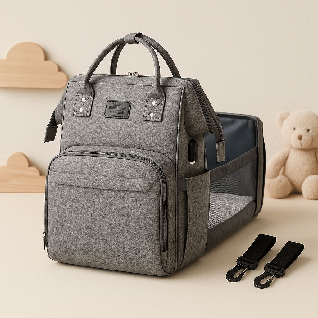 Baby Diaper Bag with USB & Sleeping Crib - premium - Trendyvice worldwide