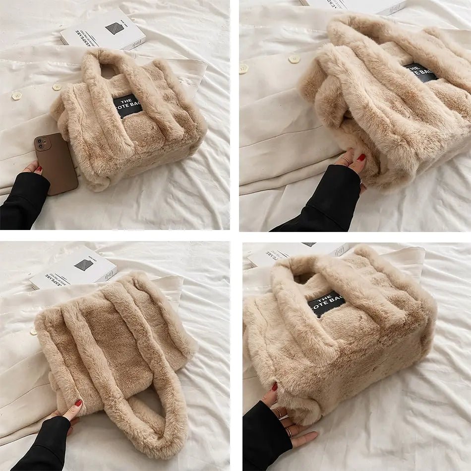 Luxury Faux Fur Women's Tote Bag - Winter Trend Handbag - premium Tote Bag - Trendyvice worldwide