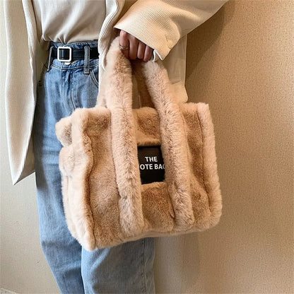 Luxury Faux Fur Women's Tote Bag - Winter Trend Handbag - premium Tote Bag - Trendyvice worldwide
