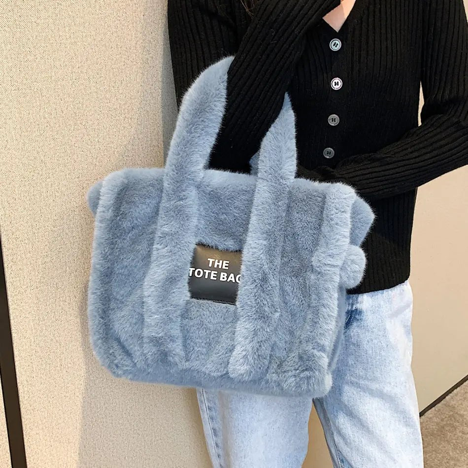 Luxury Faux Fur Women's Tote Bag - Winter Trend Handbag - premium Tote Bag - Trendyvice worldwide