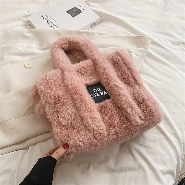 Luxury Faux Fur Women's Tote Bag - Winter Trend Handbag - premium Tote Bag - Trendyvice worldwide