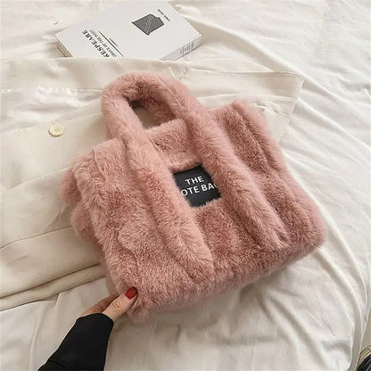 Luxury Faux Fur Women's Tote Bag - Winter Trend Handbag - premium Tote Bag - Trendyvice worldwide