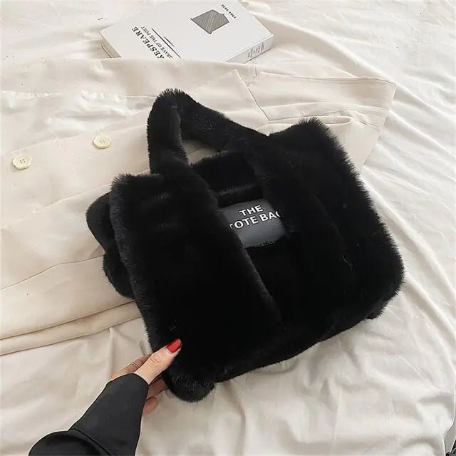 Luxury Faux Fur Women's Tote Bag - Winter Trend Handbag - premium Tote Bag - Trendyvice worldwide