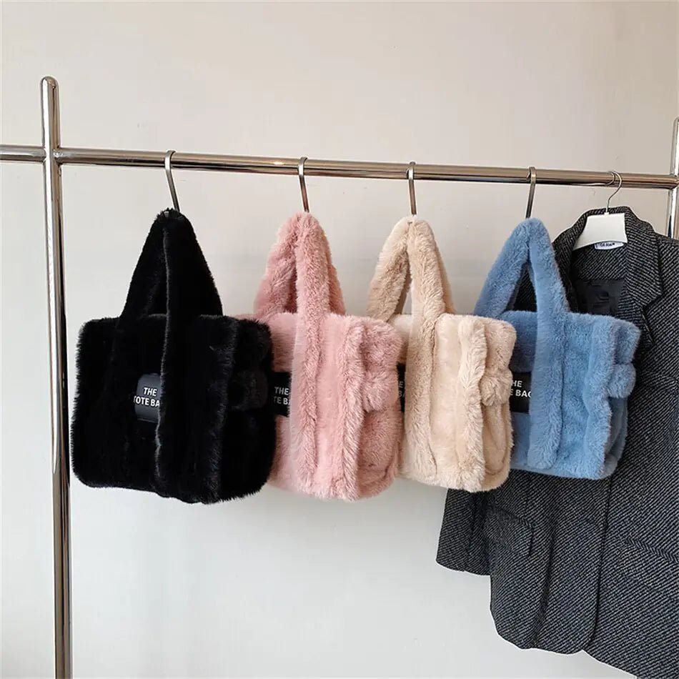 Luxury Faux Fur Women's Tote Bag - Winter Trend Handbag - premium Tote Bag - Trendyvice worldwide