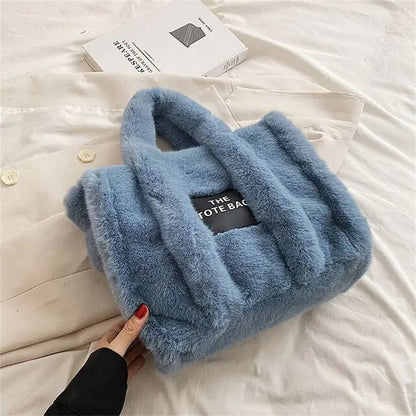 Luxury Faux Fur Women's Tote Bag - Winter Trend Handbag - premium Tote Bag - Trendyvice worldwide