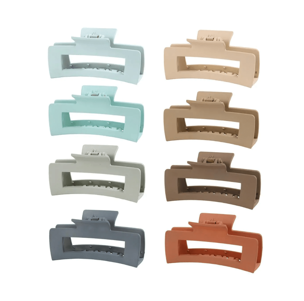 Object 406. Matte Hair Claw Clip Set (8 Pieces) — Hair Accessory — unbranded object
