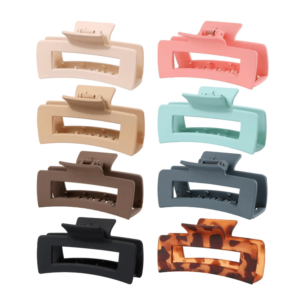 Object 406. Matte Hair Claw Clip Set (8 Pieces) — Hair Accessory — unbranded object