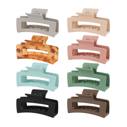 Object 406. Matte Hair Claw Clip Set (8 Pieces) — Hair Accessory — unbranded object