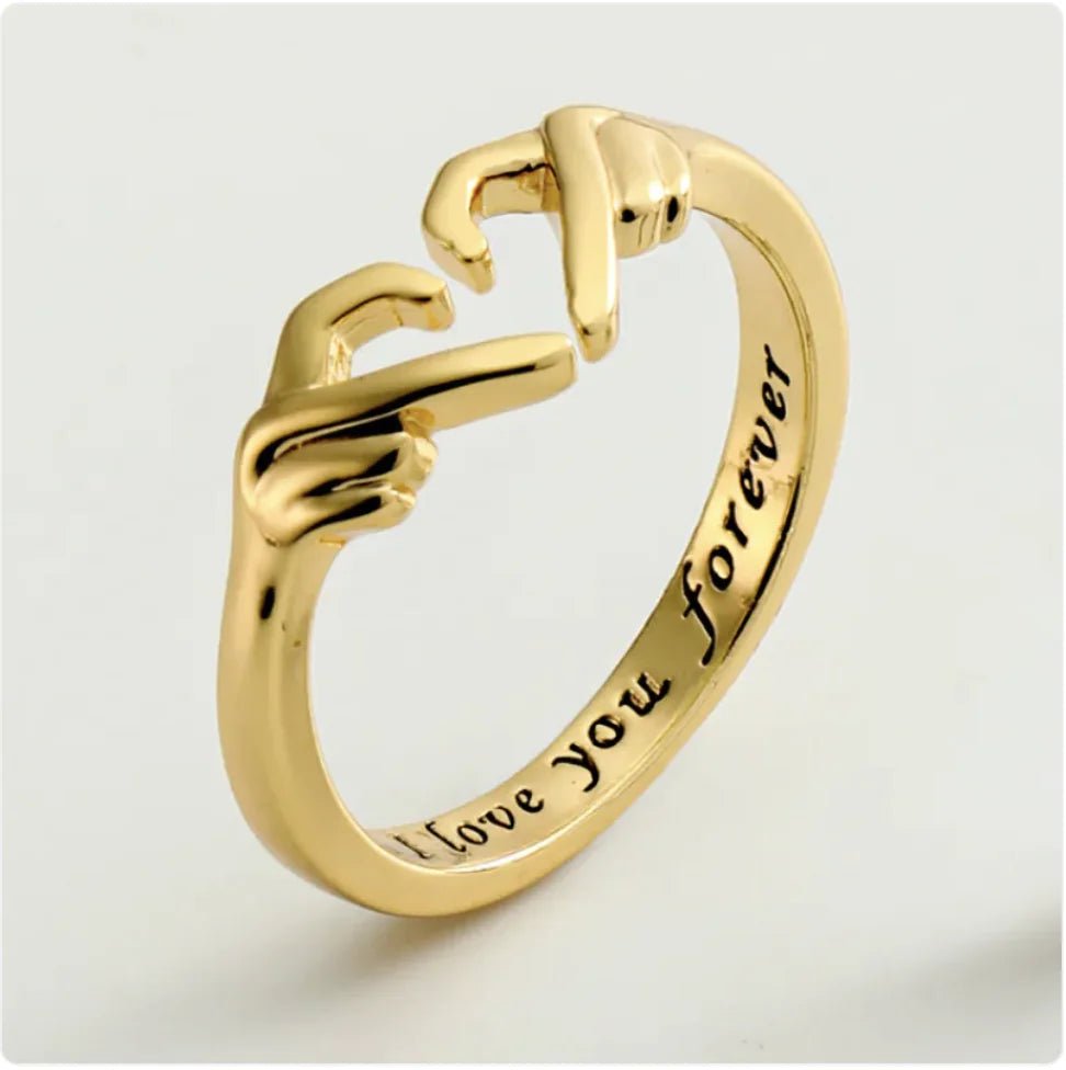Romantic Heart Hug Ring – Adjustable Couple Jewelry - premium Ring - Trendyvice worldwide