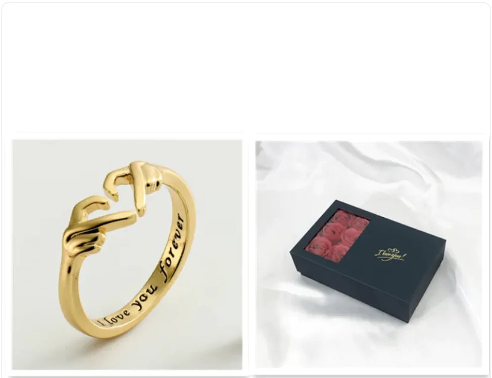 Romantic Heart Hug Ring – Adjustable Couple Jewelry - premium Ring - Trendyvice worldwide