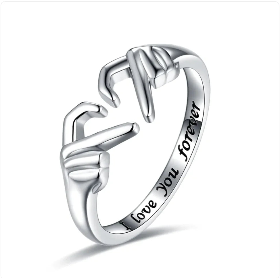 Romantic Heart Hug Ring – Adjustable Couple Jewelry - premium Ring - Trendyvice worldwide
