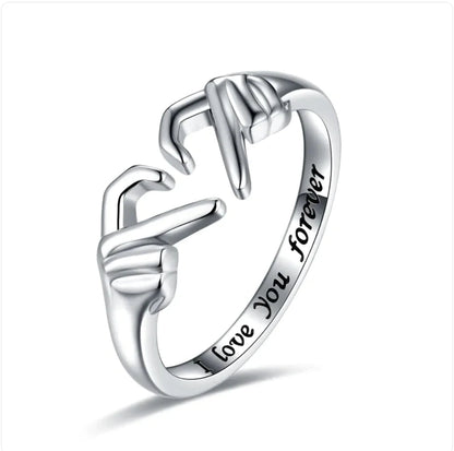 Romantic Heart Hug Ring – Adjustable Couple Jewelry - premium Ring - Trendyvice worldwide
