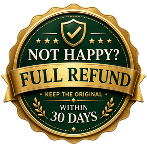 Not happy? Full refund within 30 days, keep the original