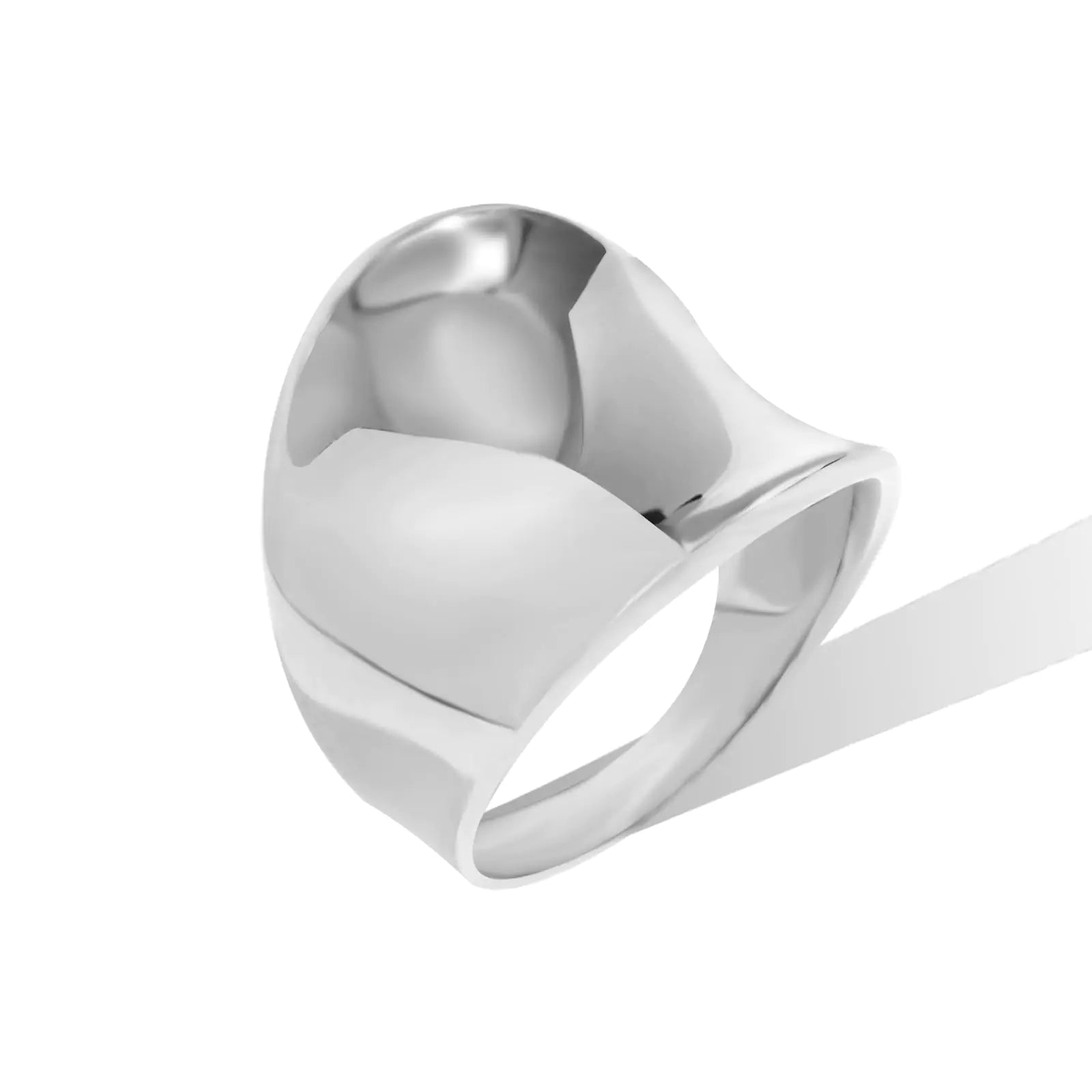 Silver ring on a white background